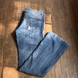 7 For All Mankind Blue Straight Leg Jeans
